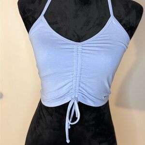 Hollister Light Blue Ruched Crop Top